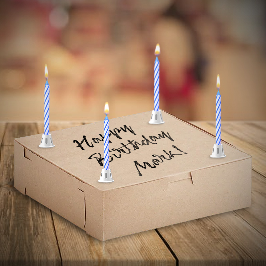 Candles on Cardboard Box