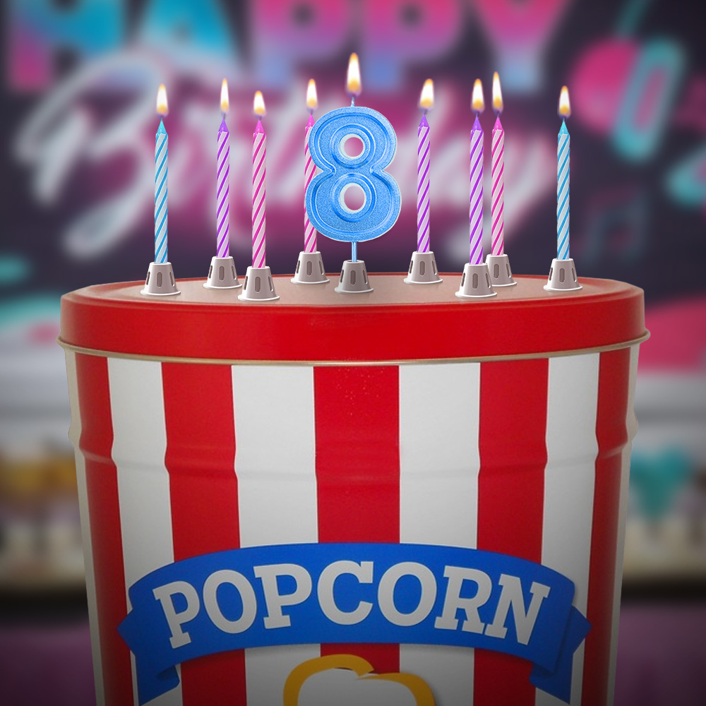 Candles on Popcorn Tin