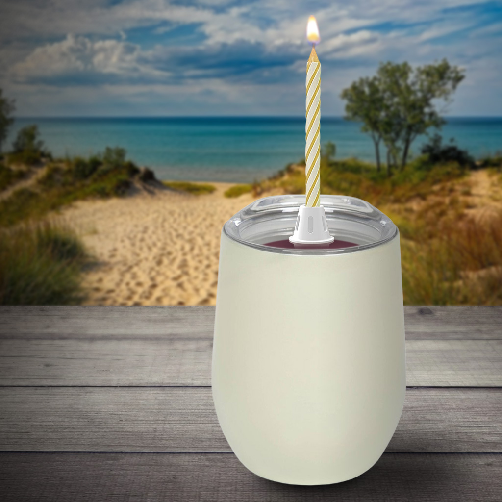 Candle on Wine Tumbler